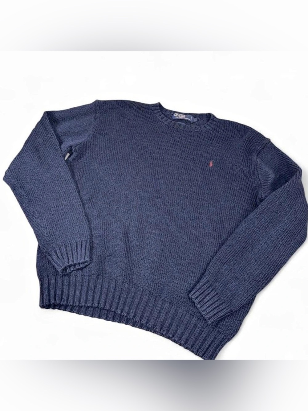 Vintage Polo Ralph Lauren Navy Cotton Crewneck Sweater – Size L
